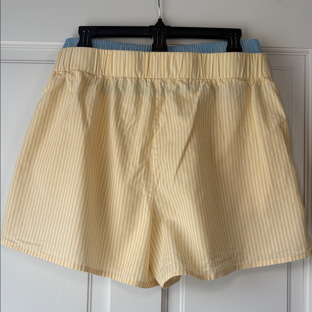 NEW Daily Drills Poplin Double Band Resort Women's Shorts yellow blue stripe - Picture 5 of 5